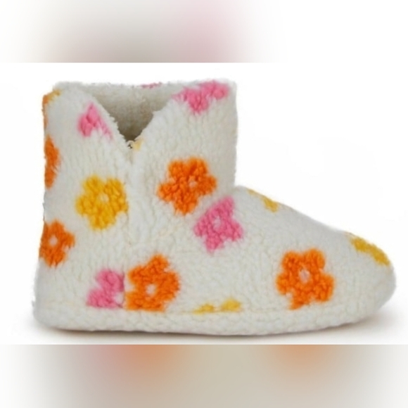 Slipper Boots Sherpa Boho Daisy Booties Warm Comfy Cozy Cute Winter Socks 10 NWT - Picture 8 of 12